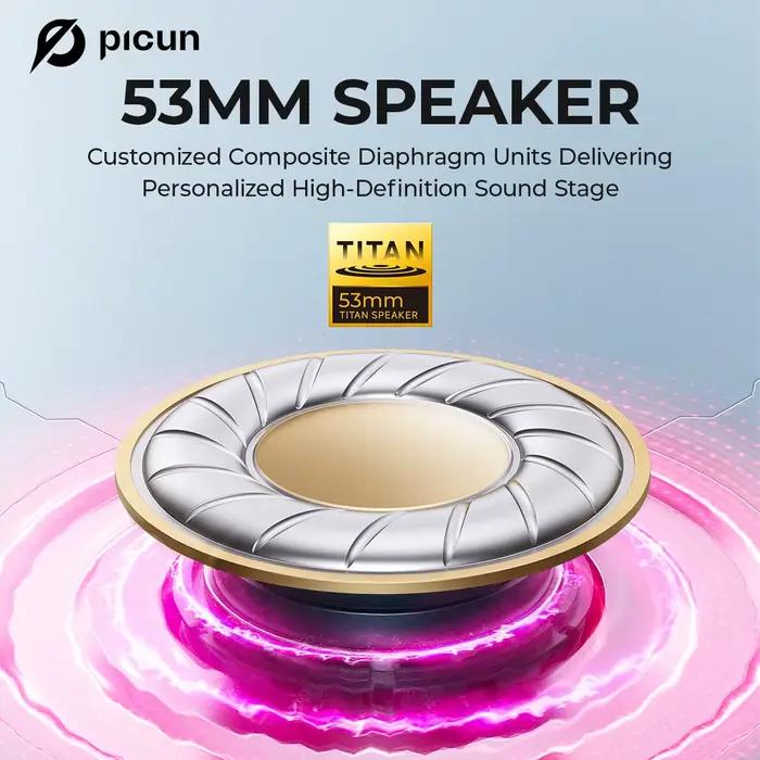 Picun G3 casque sans fil de jeu avec micro casque supra-auriculaire Bluetooth 5.4 40mm pilote 2.4G/s