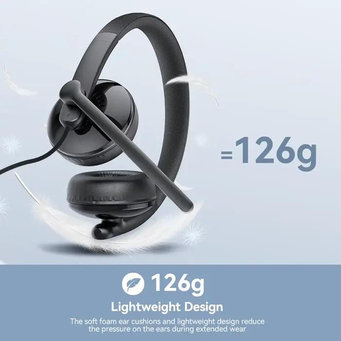 EMEET casque filaire avec Microphone Center d'appels USB casque ENC suppression du bruit câble de bu