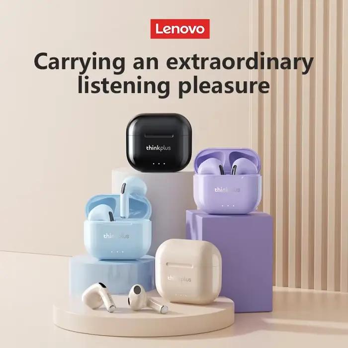 Lenovo-Casque sans fil Bluetooth LP40 Plus, son HiFi, écouteurs de sport stéréo avec micro, écouteur