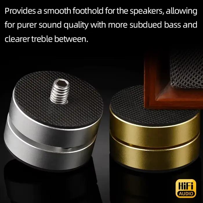 4 pièces haut-parleur HiFi pieds d'absorption des chocs pointe en alliage d'aluminium boule en acier