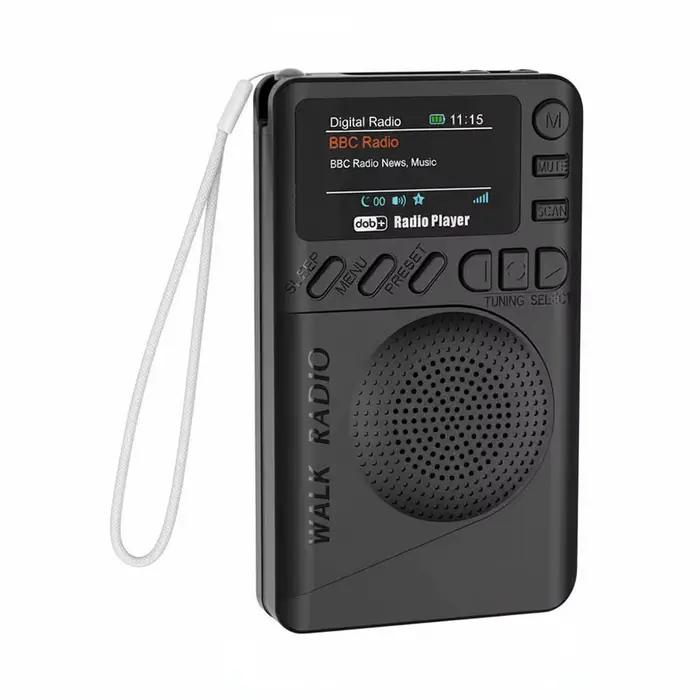 Mini radio numérique DAB FM avec prise casque, haut-parleur radio portable, écran couleur rechargeab