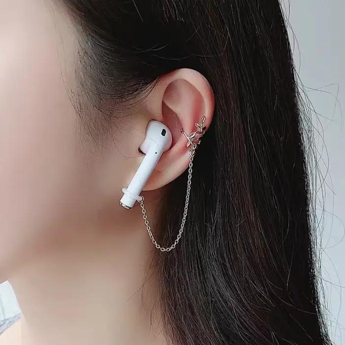 Support d'écouteurs sans fil en acier inoxydable anti-perte pour AirPods Pro 2/AirPods 3 2 1
