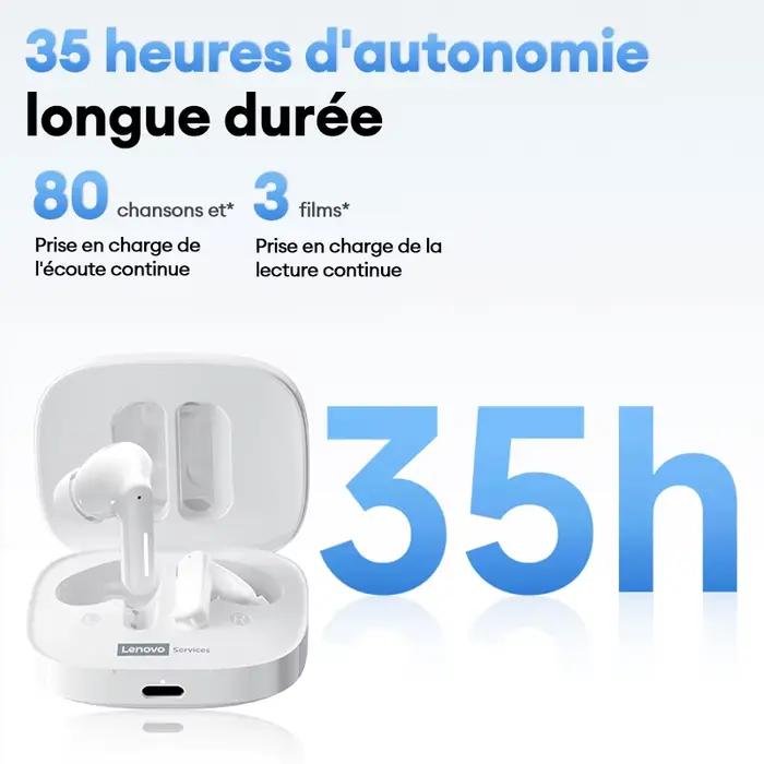 Original Lenovo LE209 sans fil Bluetooth 6.0 écouteur réduction du bruit Sport HiFi casque Ultra longue Endurance