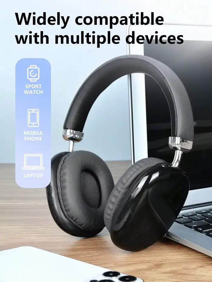 Casque Bluetooth sans fil supra-auriculaire HiFi pour musique et jeux