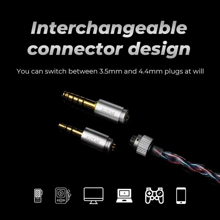 JUZEAR x Z critiques défiant 1DD + 3BA écouteurs intra-auriculaires hybrides casque HiFi croisé 3 voies avec câble de fiches remplaçables 3.5 + 4.4mm