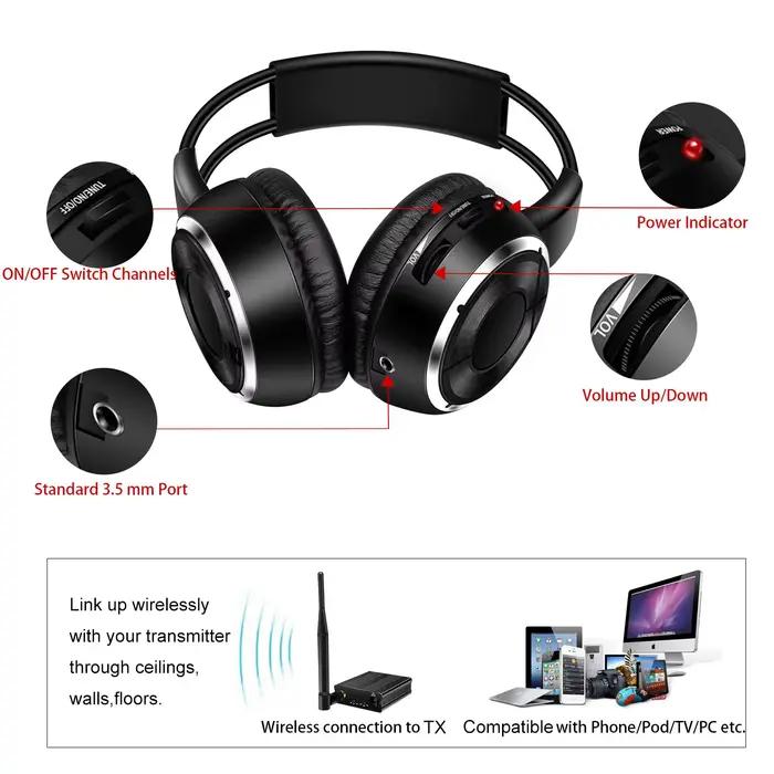 Ensemble de casques sans fil pliables RF Silent Chang