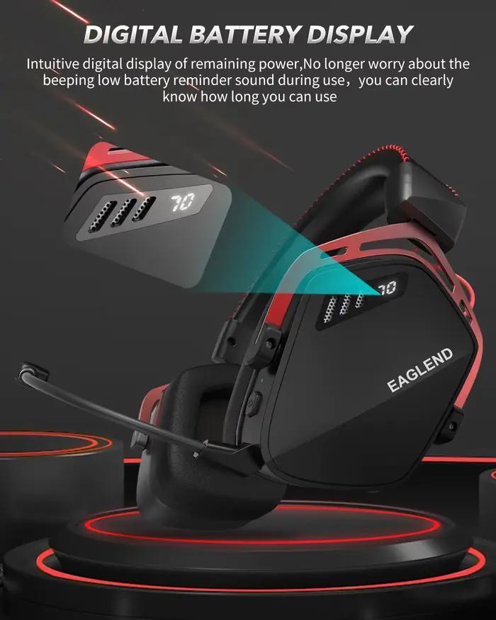 Casque de Jeu Esports pour PS5 PS4 XBOX PC Mac 2.4GHz Ultra-basse Latence AI Suppression du Bruit Casque Bluetooth avec Microphone Occasions de Jeu Intense et Musique Haute Qualité