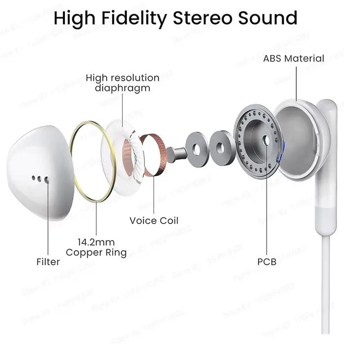 Ecouteurs intra-auriculaires ANLUAN en métal avec microphone et prise en charge d'Apple Siri pour iPhone 16 Pro Max 15 14 13 12 11 XS XR 8 6 7 occassions spéciales