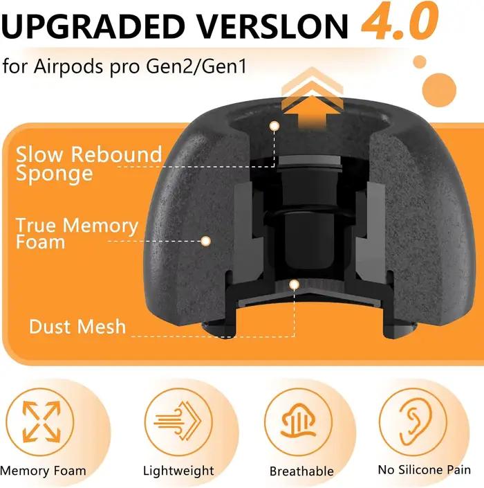 Embouts d'oreille de remplacement en mousse à mémoire de forme pour AirPods Pro 3