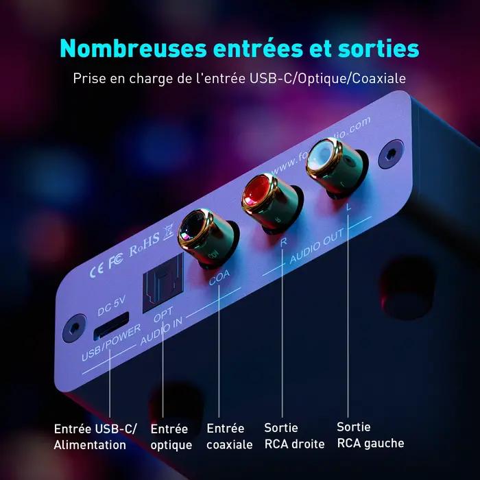 Amplificateur audio USB Fosi Audio K5 PRO pour jeux avec microphone