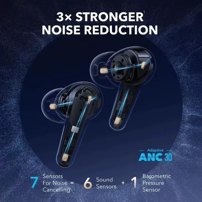 Écouteurs TWS Soundcore Original Liberty 4 Pro avec Réduction Active du Bruit (ANC) Réglable par Barre Tactile
