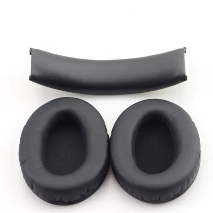 Coussinets d'oreille de remplacement doux et confortables pour écouteurs Beats By Dr Dre Studio 1.0 en cuir protéique noir et blanc pour amélioration de l'audio et du confort