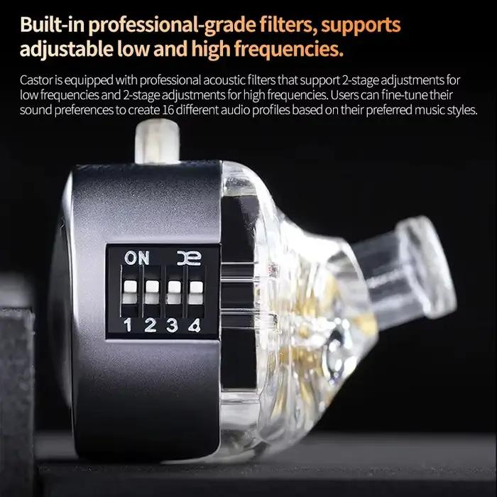 KZ Castor dans l'oreille HiFi écouteur 2DD dynamique haut de gamme réglable Armature équilibrée écouteurs moniteur