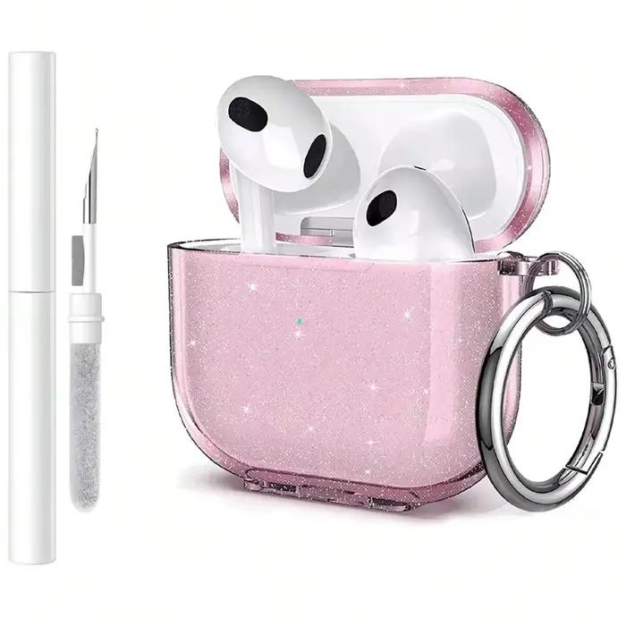Étui Airpods Pro/Pro2/3/4, accessoires pour écouteurs, housse de casque Bluetooth sans fil, paillettes scintillantes, souple avec Kit de nettoyage