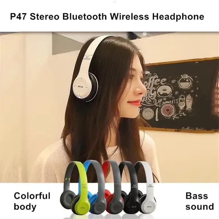 Ecouteurs sans fil P47 Bluetooth 5.0 casque découte pliable avec micro adaptateur USB pour jeu iPhone occasions spéciales