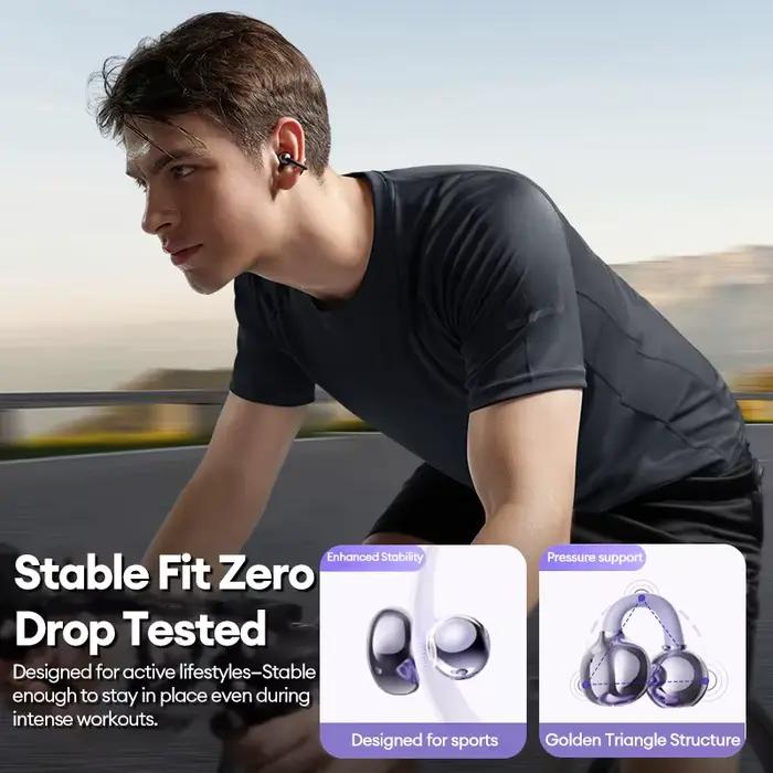 Lenovo LE302 HIFI stéréo sport oreille pince écouteurs OWS Bluetooth 6.0 casque antibruit