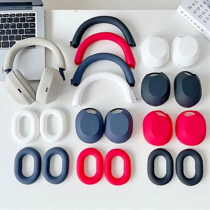 Coque en silicone mode 5 en 1 pour Sony WH-XM5/XM6 - Housse pour écouteurs tout-en-un souple anti-rayures
