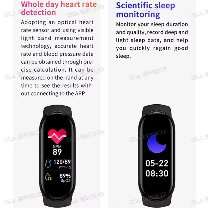 Bandeau Sport Smartwatch Ola Esporte pour Suivi Fitness et Sommeil Bracelet Silicone Multilingue Surveillance Activités Sportives Occasions Spéciales
