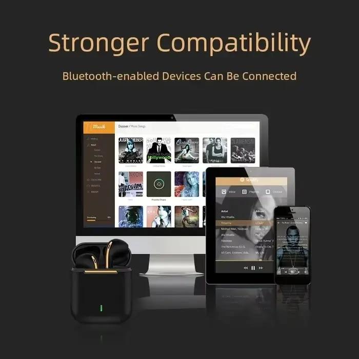 Écouteurs sans fil Bluetooth J18 HiFi intra-auriculaires antibruit pour sport et étude occasions spéciales