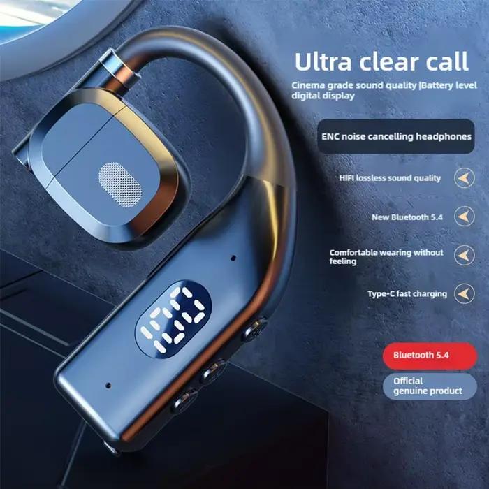 Ecouteurs sans fil Bluetooth 5.4 haute fidélité avec annulation active du bruit pour musique et jeux intra-auriculaires filaires
