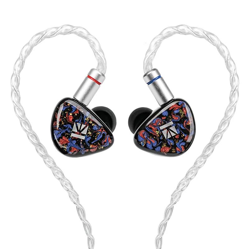 Écouteurs intra-auriculaires hybrides KBEAR Kalideer Apex-P6 1DD+1BA+1Piezo, en résine imprimée en 3