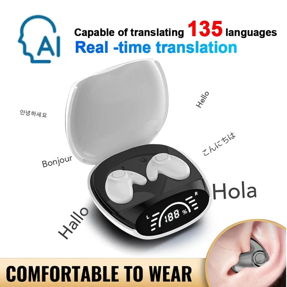 Écouteurs de traduction IA, traduction instantanée, 135 langues, Bluetooth 5.3, casques sans fil pou